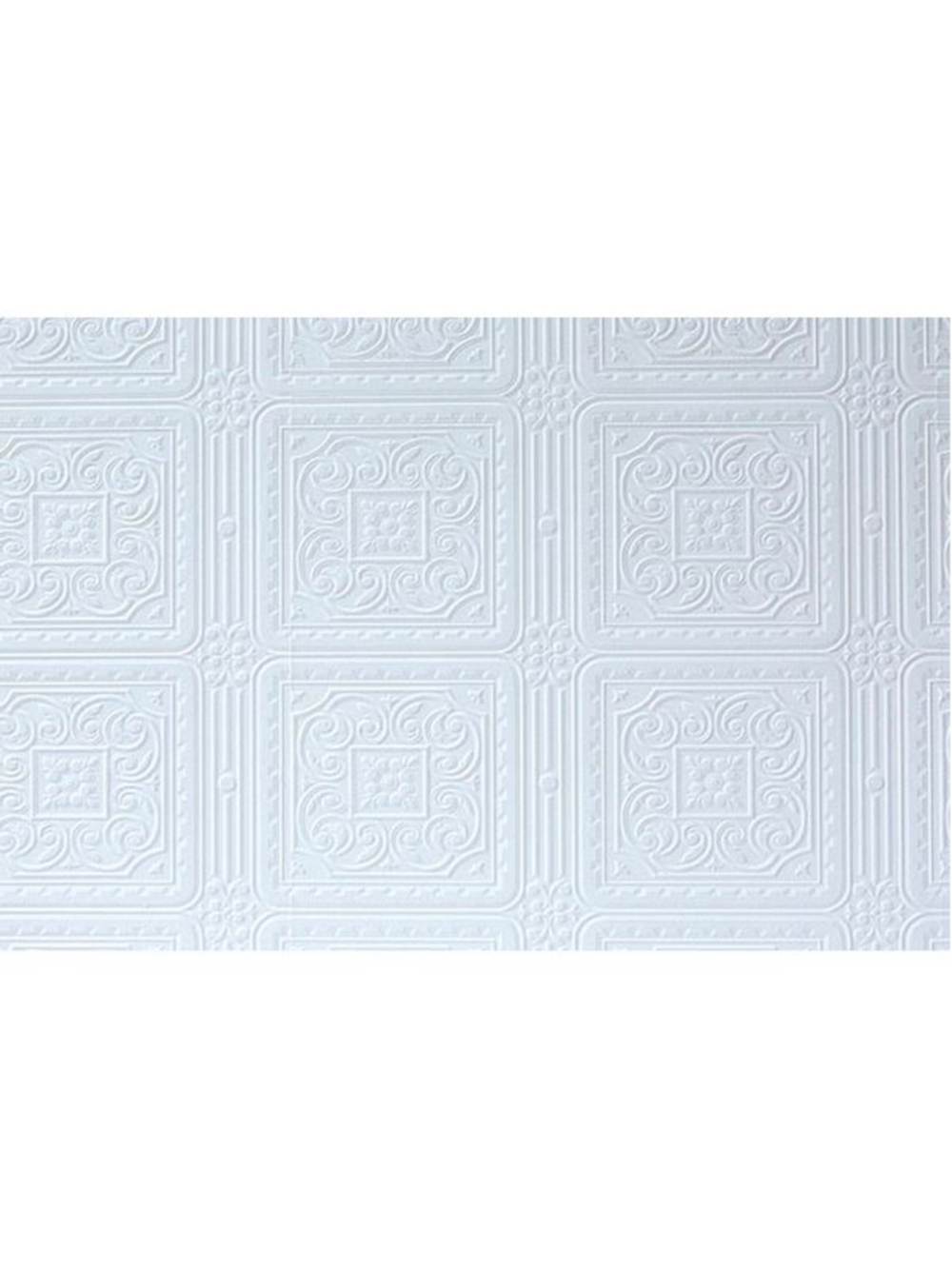 Brewster Home Anaglypta White Turner Tile Luxury Vinyl Paintable Wallpaper